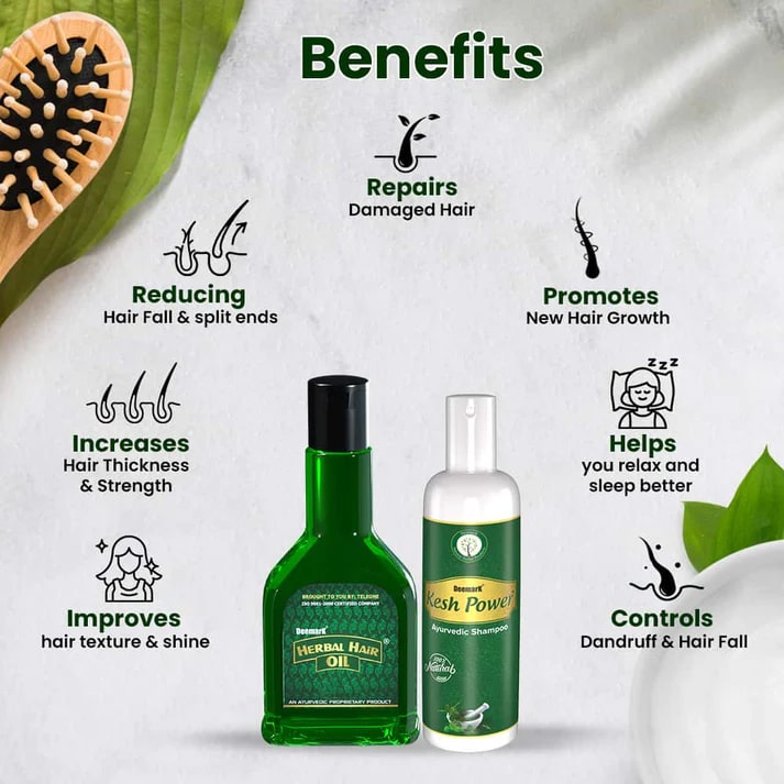 Kesh Power Ayurvedic Shampoo & Herbal Hair Oil for Healthy Hair