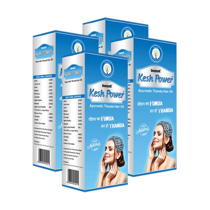 Kesh Power Ayurvedic Thanda Oil for Stress Relief - (Pack of 4)