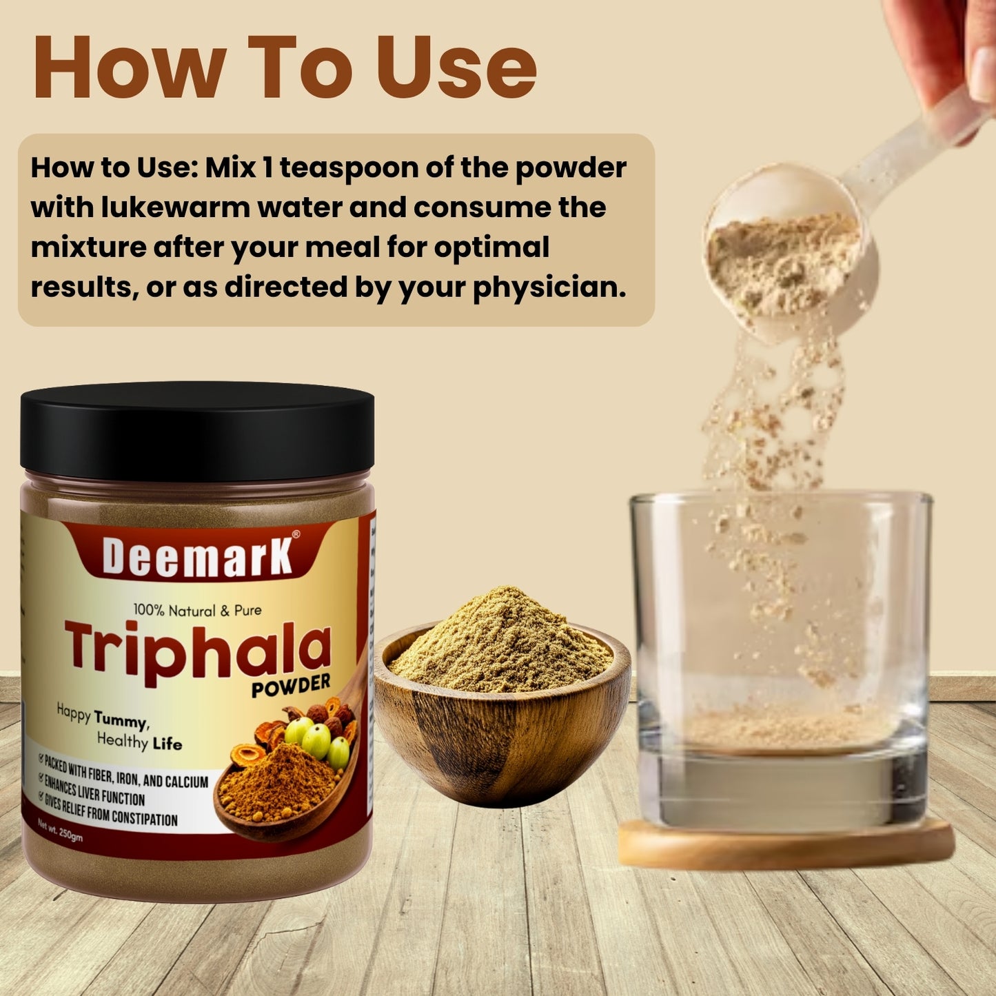 Deemark Triphala Powder -100% natural & pure product for healthy life