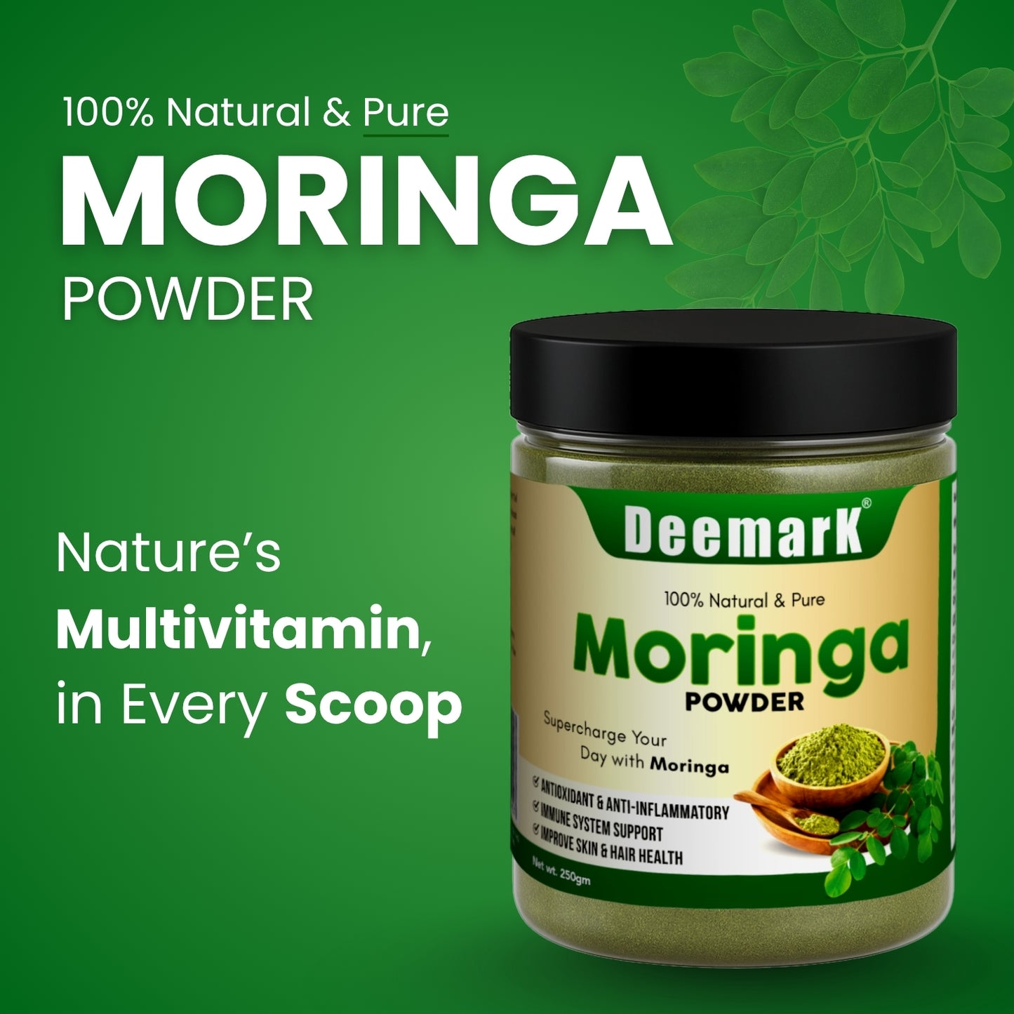 Deemark Moringa Powder - Natural Energy Booster