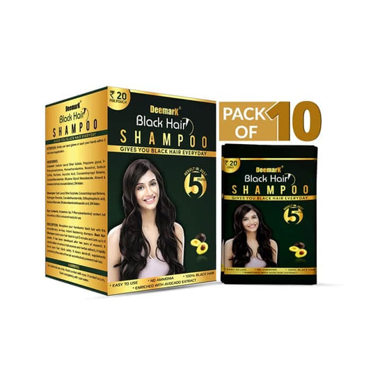 Black Hair Color Shampoo - Natural Hair Dye for Instant Black Shiny Hair