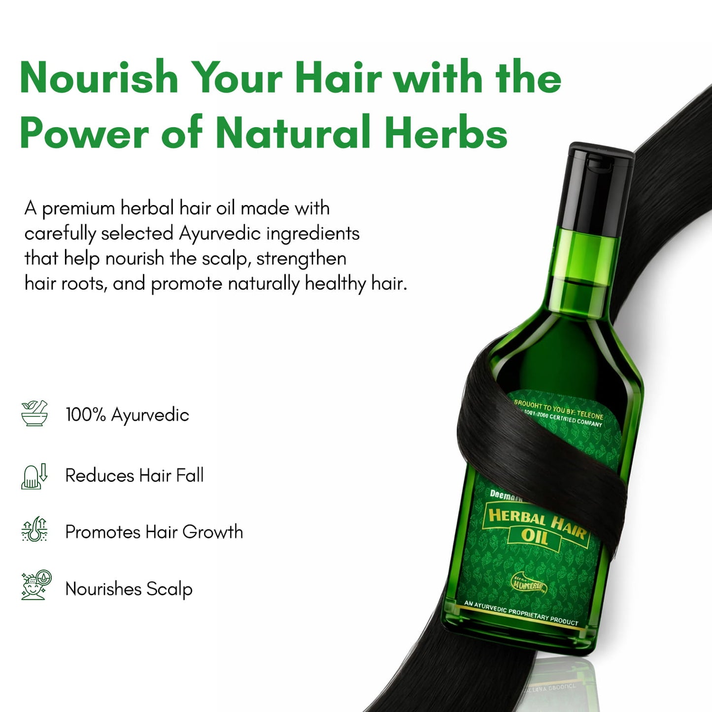 Herbal Hair Oil to Control Dandruff & Hair Fall
