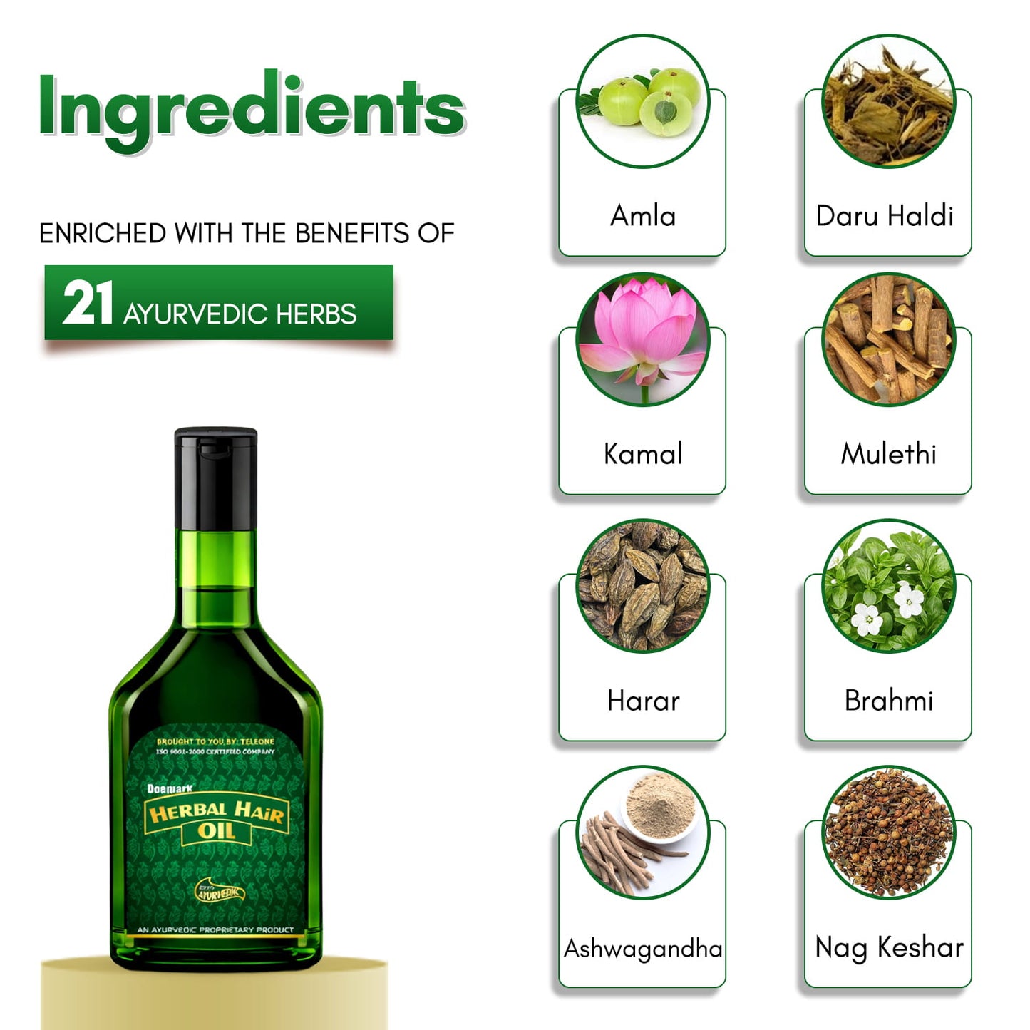 Herbal Hair Oil to Control Dandruff & Hair Fall