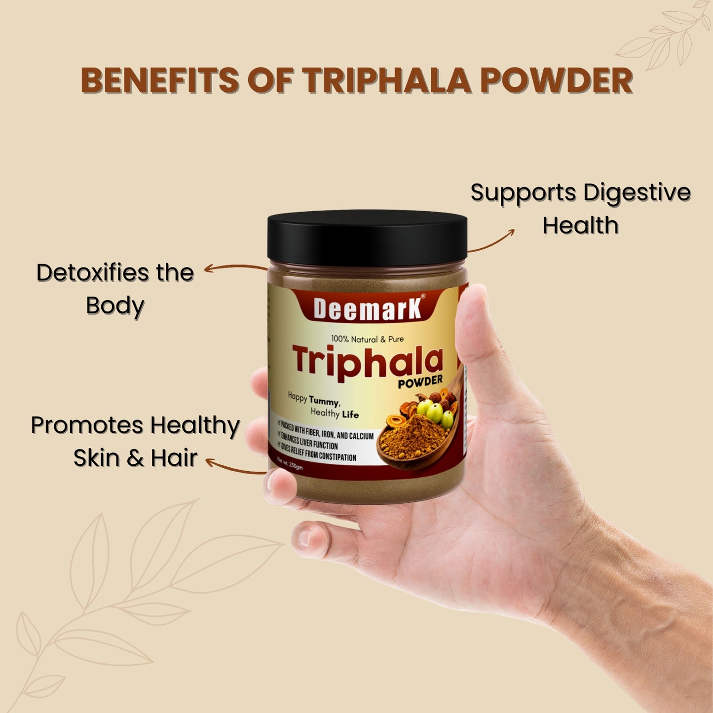 Deemark Triphala Powder -100% natural & pure product for healthy life