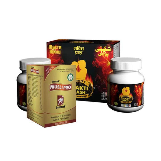 Shakti Prash and Musli Pro (30 Capsules) Combo Pack - Ayurvedic Prash and Capsules for Men and Women to Resolve all Sexual Problem